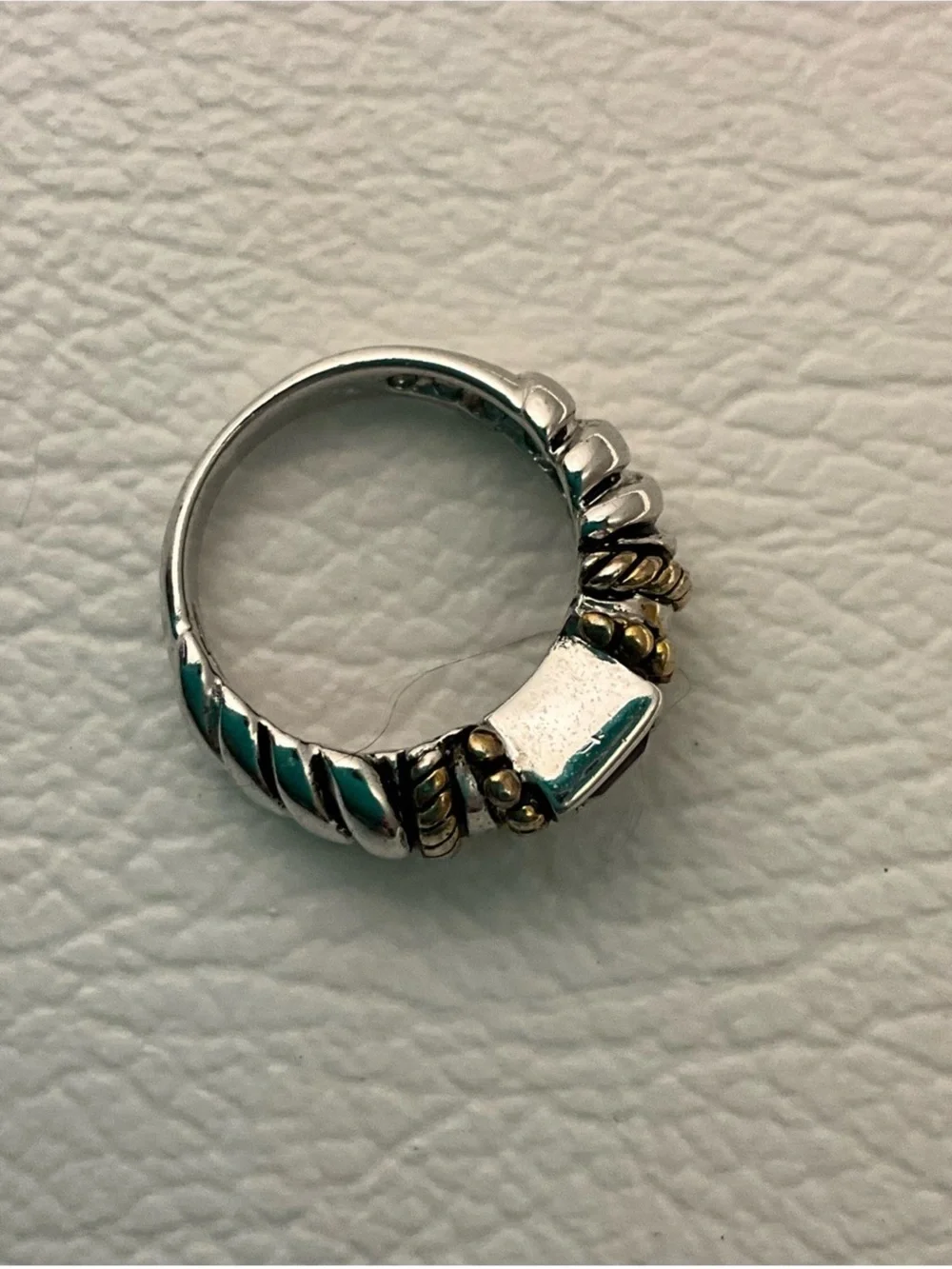 David Yerman, Sterling silver cable gemstone ring size 5.5